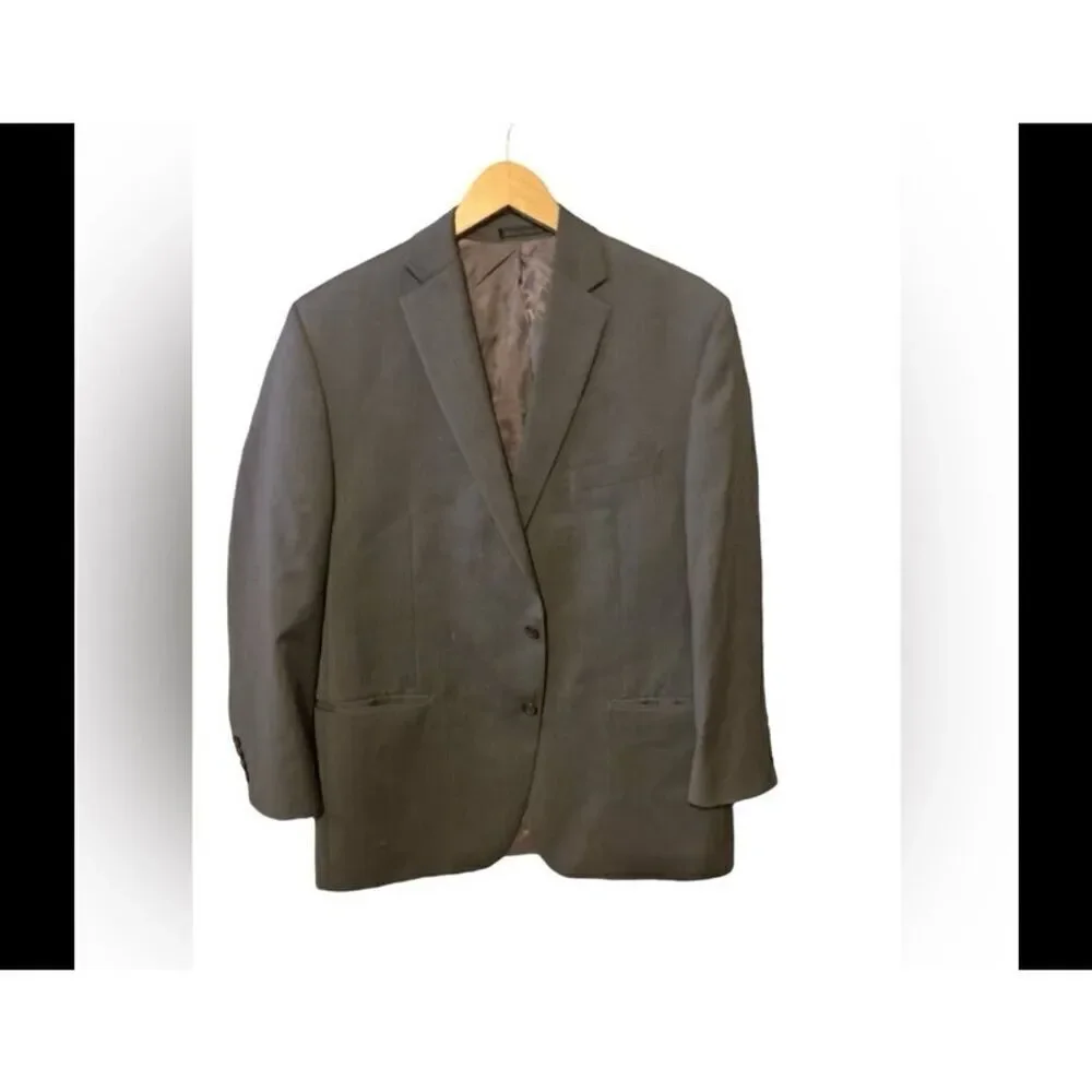 Lauren Ralph Lauren Men's Gray Wool Blazer Jacket Size 44 Tailored Fit